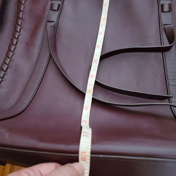 All Saints Ray Burgundy Red  Leather Tote Bag - Picture 7 of 16